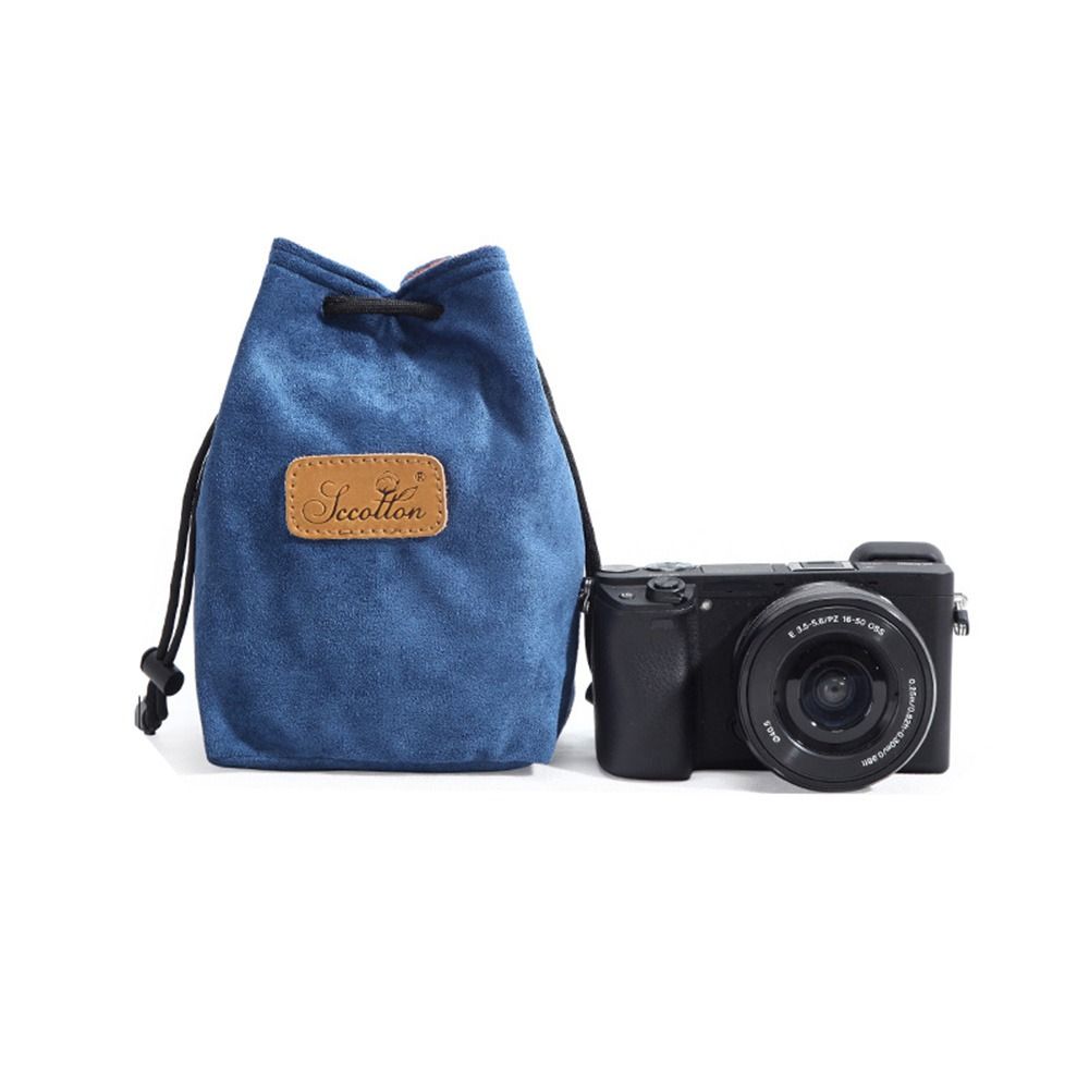 Portable Camera Storage Bag Soft Lens Protective Case Vintage Lens Pouch for Canon/Nikon Camera