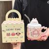 Милая Кружка-поилка с Кроликом и Крышкой Высокая Ценность Для Девочек Домашняя Кружка для Воды Офис Подарок на День Рождения