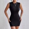 Сексуальное однотонное мини-платье с круглым вырезом, бандажное элегантное облегающее платье без рукавов, вечернее клубное повседневное пляжное платье, Vestidos
