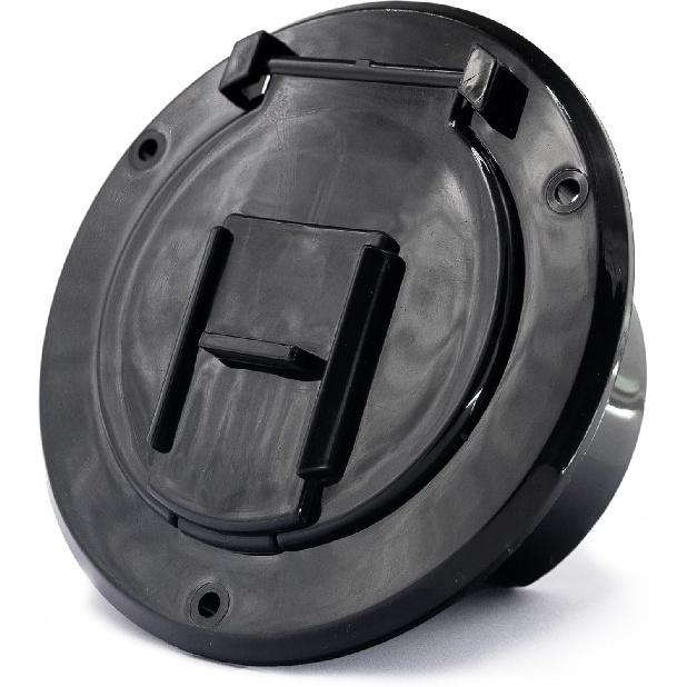 X-Haibei RV Trailer Camper Electric Power Cord Cable Hatch Round Fits 2-3/4 Inches Dia. Hole Flip Up Cover (Black)