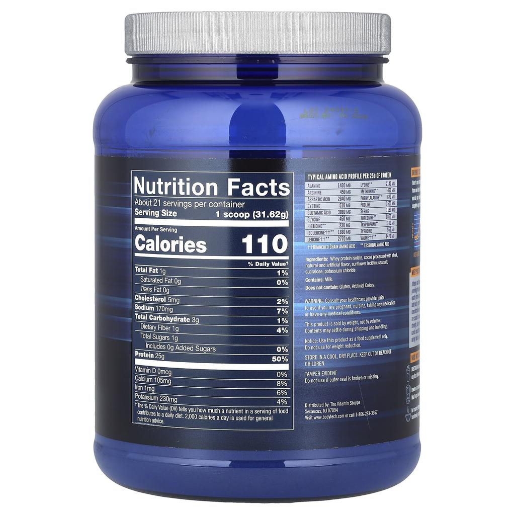 BodyTech, whey protein isolate, rich chocolate, 1.5 lb (680 g)