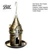 Outdoor Courtyard Bird Feeder Retro Castle Feeder, Metal Hanging Decorative Wild for Garden Backyard Balcony Decor Weather Resistant
