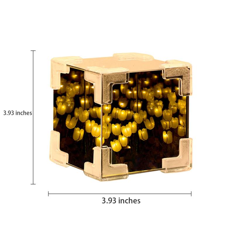 Лампа-тюльпан, ночник с цветком тюльпана своими руками, квадратное зеркало ручной работы, настольная лампа-тюльпан, украшение рабочего стола