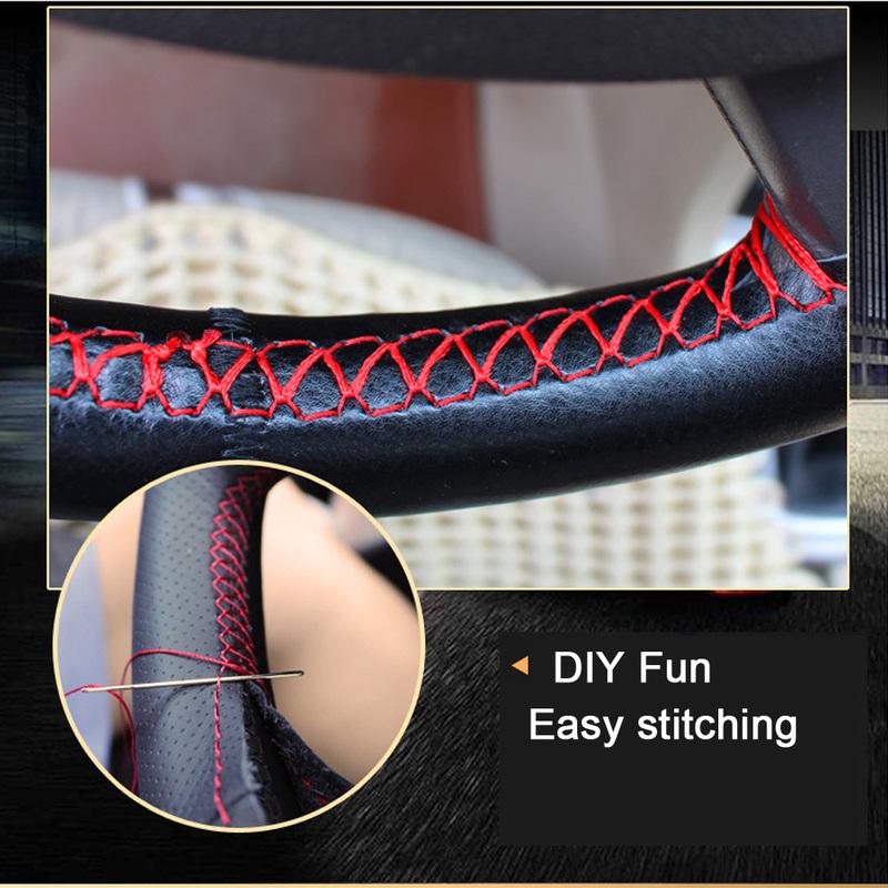 New Hand-stitched Leather Car Steering Wheel Cover 38cm /15inch For Mercedes Benz AMG W203 W205 W204 W164 W140 W211 C260