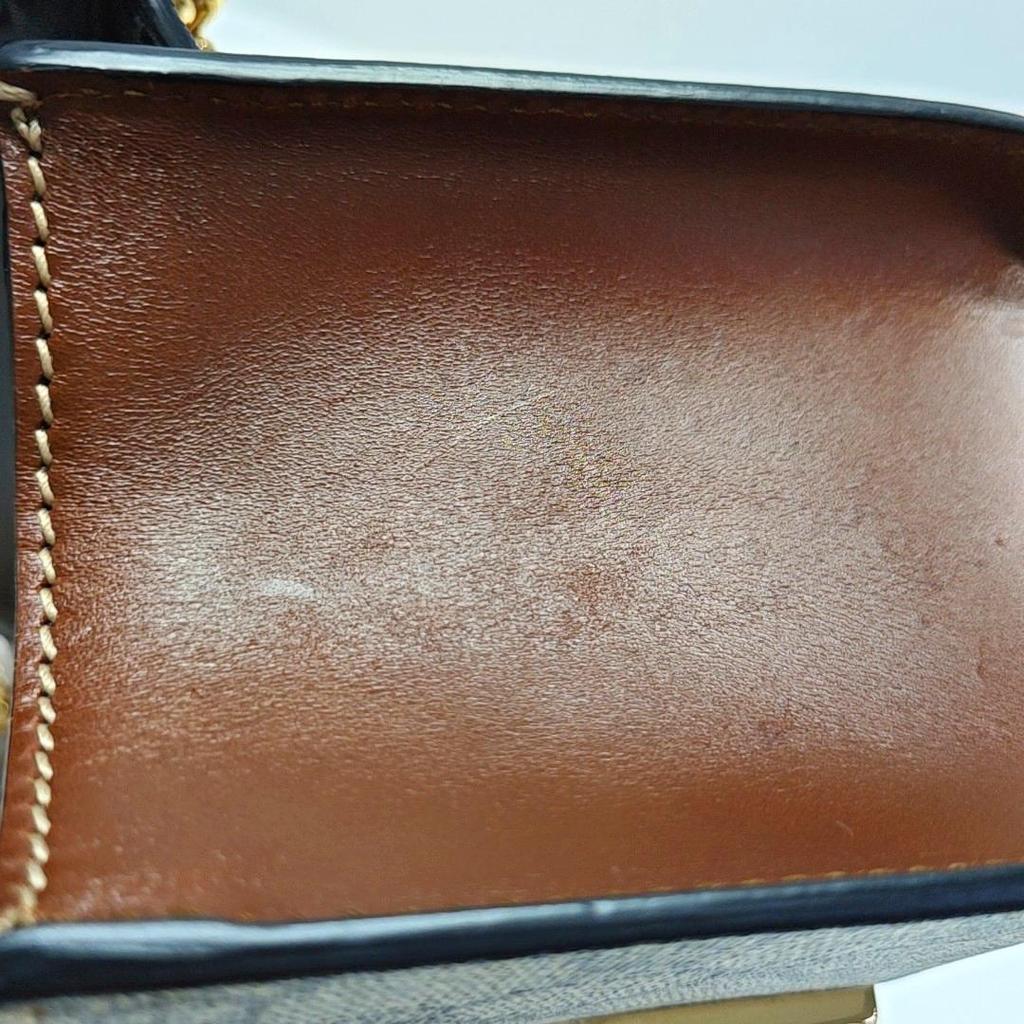 [Pre-Owned] Padlock Moonlight Treasure Box Series Metal Lock Logo Canvas And Leather Crossbody Bag Small - Very Good #186XUEP