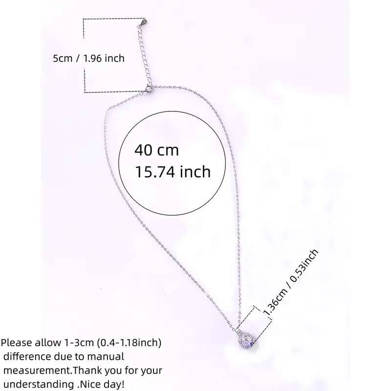 925 Sterling Silver Women's Round Cut D Color Moissanite Jewelry Set Real 925 Silver Pendant Necklace And Stud Earrings For Women Fine Jewelry