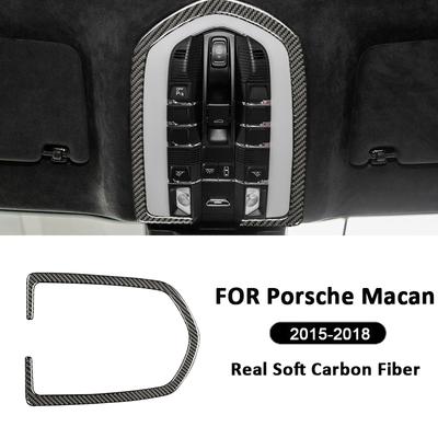 Для Porsche Macan 2015-2018 Панель рамки отделки плафона освещения салона передней крыши из углеродного волокна Наклейка для декора интерьера Аксессуары
