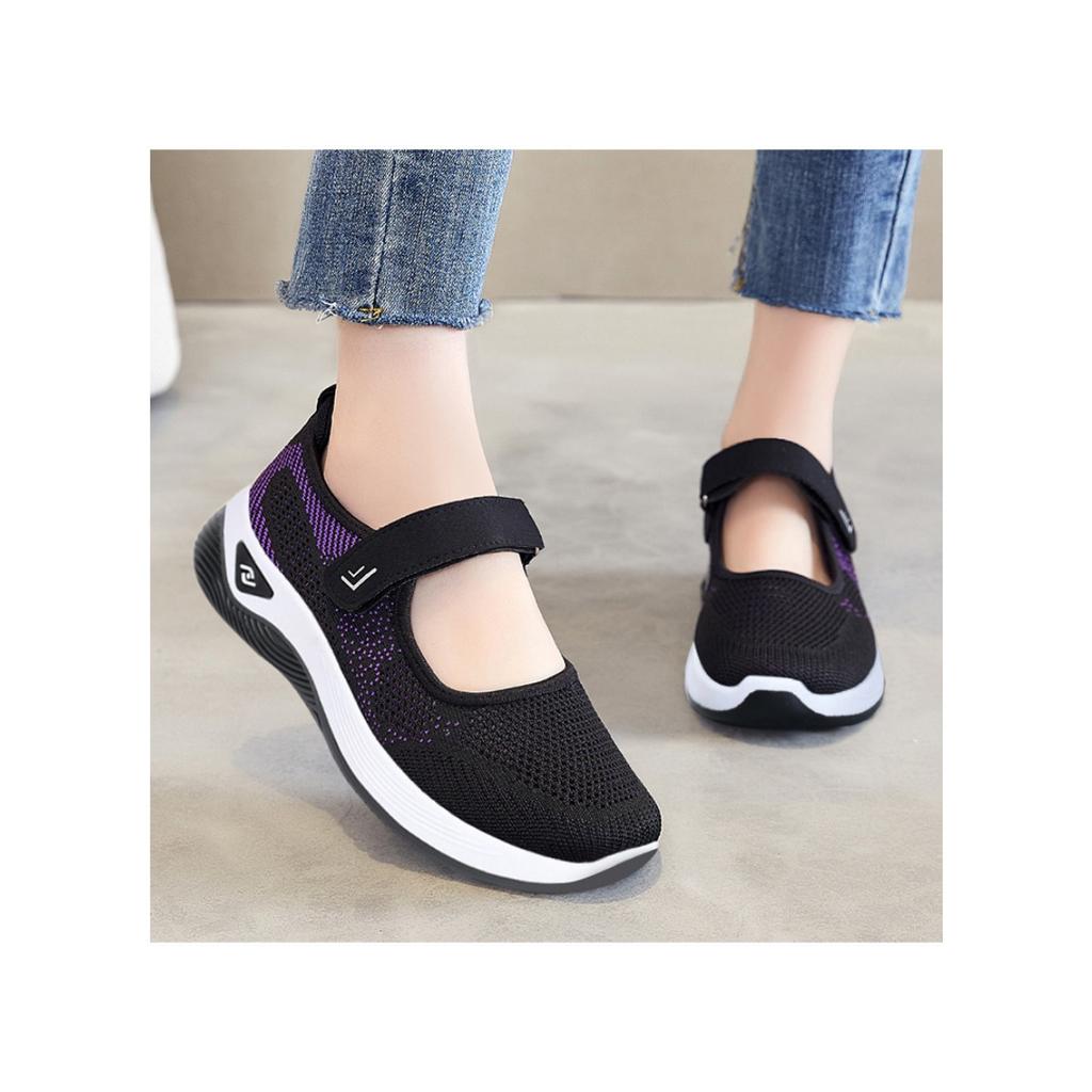 Summer New Women's Shoes, Breathable Walking Shoes, Velcro Casual Shoes