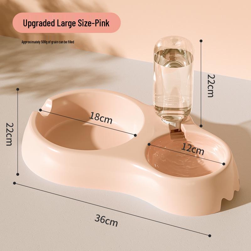 Automatic Cat Water Feeder & Dual Bowl Dispenser