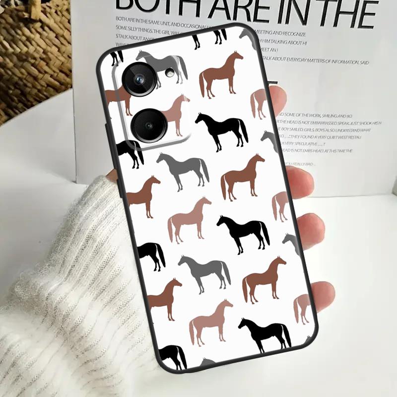Рисунок лошади пони для Realme GT Neo 5 GT5 9 10 11 12 Pro Plus C30 C31 C33 C35 C25s C21Y C51 C55 C67 C53 чехол