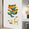 Gold Elk Maple Leaf Wall Sticker Self Adhesive Modern Living Room Entrance Simple Home Decor