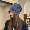 1 PC Thin Oversized Knitted Chic Pile Cap Casual Printed Loose Letter Fashionable Hat 55-59cm