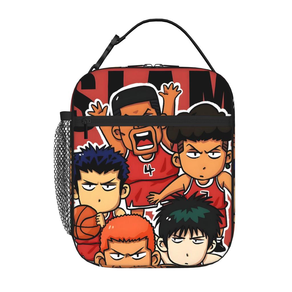 1 Piece Zipper Closure Earring Storage Bag Pocket SLAM DUNK School Lunch Food Box Reusable For Lunch Food Bag