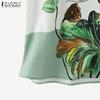 ZANZEA Женские летние свободные жилеты без рукавов с круглым вырезом и цветочным принтом