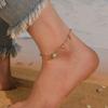 Позолоченная Ракушка Бирюзовый Браслет на Лодыжку Изящная Пляжная Цепочка для Ног Украшение для Женщин