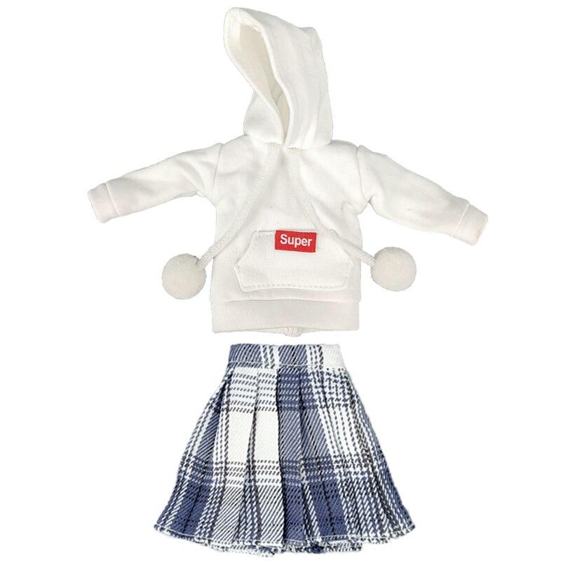 Модные толстовки с капюшоном, плиссированная юбка для куклы Барби, одежда, комплект одежды для студентов, 1/6 аксессуары для кукол, игрушки в подарок