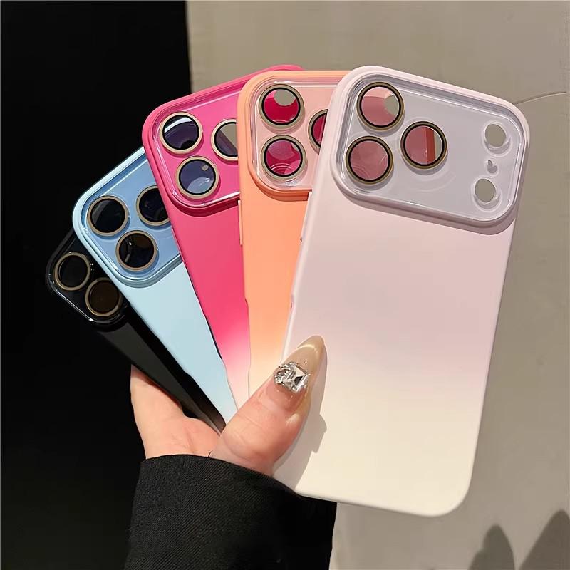 Чехол из жидкого силикона с градиентом для iPhone 17 Pro Max с защитной пленкой на 16 линз