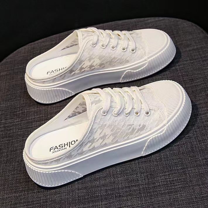 Обувь для женщин 2024 года, женские тапочки-мюли, летние шлепанцы, сандалии с ремешком, черные, снаружи B, стильные, низкие цены, повседневные, уникальные