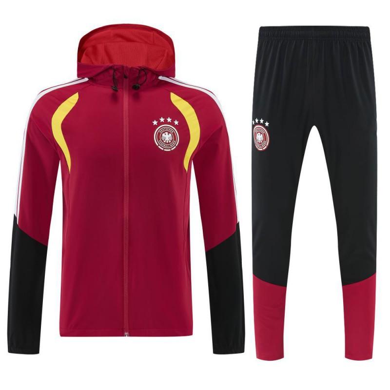 Men Women Long Hooded Windbreaker Training Suit Football Warm-Up Jacket Set Sportswear Soccer Practice Running Gym