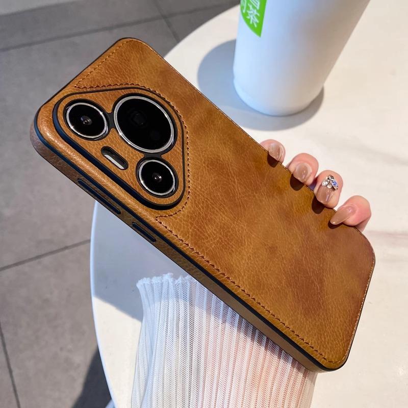 Кожаный узор в стиле ретро, подходит для чехла для мобильного телефона Huawei Pura70pro P70 Ultra Кожа P70 Новая модель Полностью закрывающий Противоударный