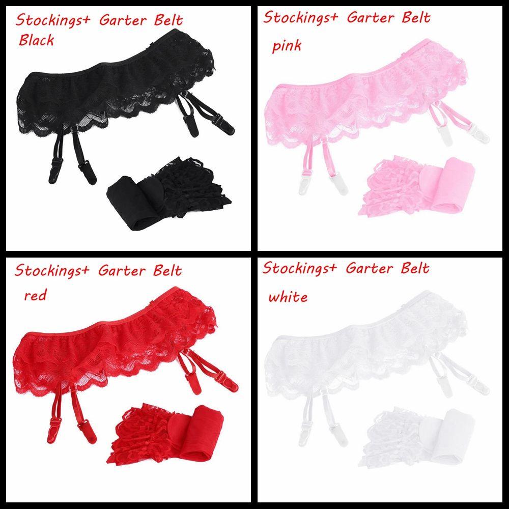 Новые женские сексуальные кружевные чулки, высокие носки + пояс для чулок