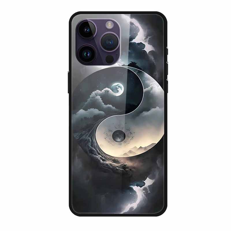 Закаленное Стекло Чехол Для iphone 15 Pro Max Чехол Жесткое Стекло Задняя Крышка Мягкий ТПУ Бампер Для iphone 16 Pro Max Чехол для Телефона 16Pro Max
