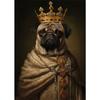 Animal Dog Portrait Art Canvas Painting Dog Dressed King Funny Posters and Prints Wall Art Pictures for Home Living Room Decor