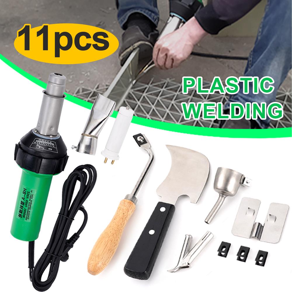 220 В Пистолет для сварки пластика 1600 Вт Машина Электрический пистолет горячего воздуха Сварочная горелка + Нагревательный элемент / Сварочная насадка Аксессуары Для ПВХ