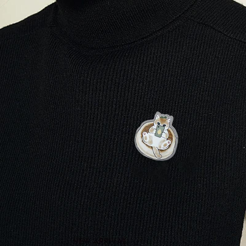 1 шт. Акриловая изысканная булавка для сумки, Маленький значок, Мультяшная брошь с кошкой