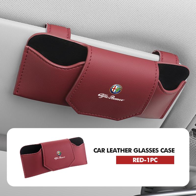 For Alfa Romeo For Alfa Romeo Car Sun Visor Glasses Leather Wear-Resistant Sunglasses Protective Box Giulietta 940 2010-2014 201