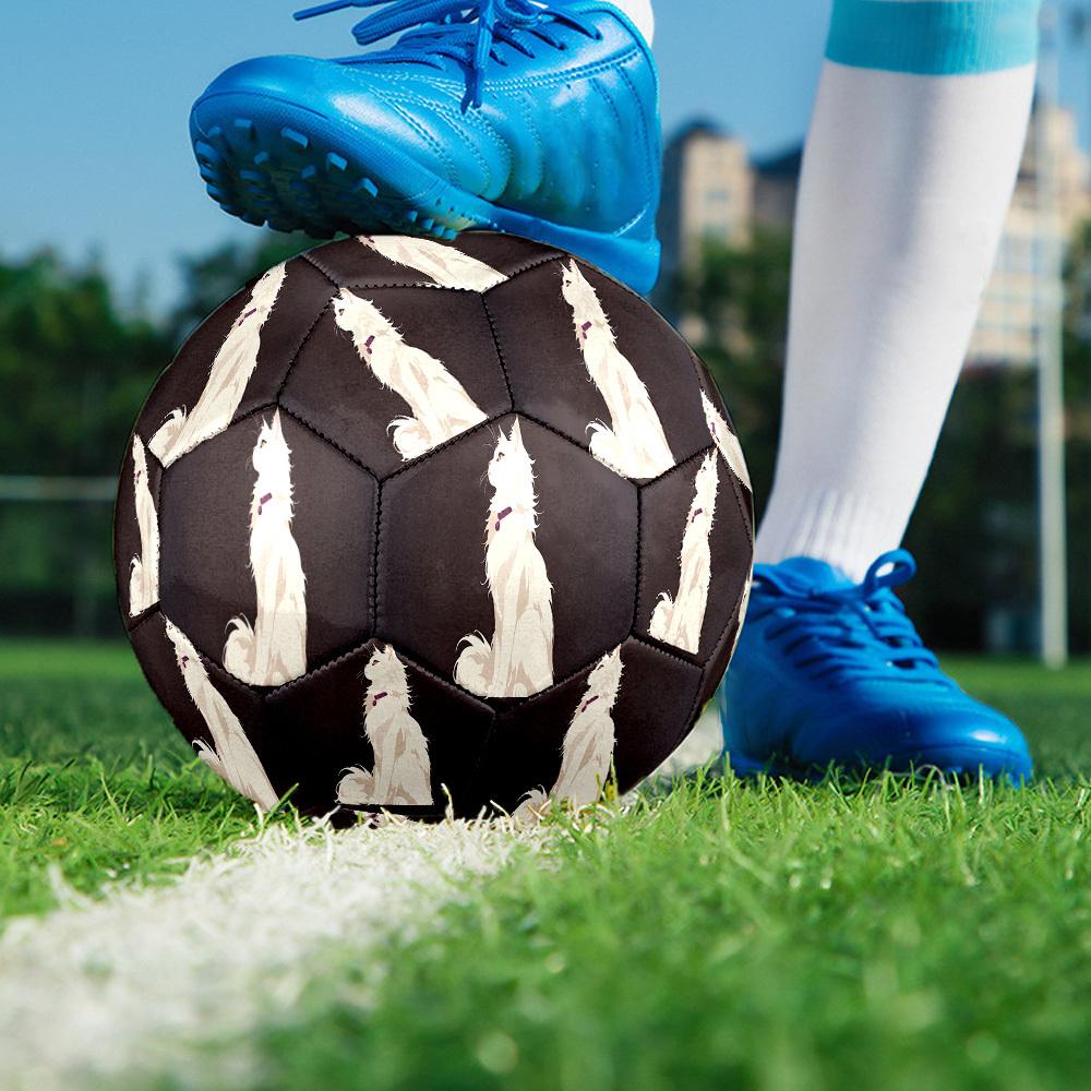1pc White Cat Size 5 Soccer Ball Professional Match Training Football Indoor &Outdoor Sports Ball Lightweight Durable c6561
