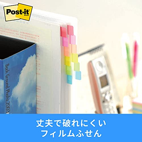 Post-it Film Sticky Notes Super Durable Thick Pink Green Orange 40 X 18 Mm 10 Sheets X 3 Pads 686S-2