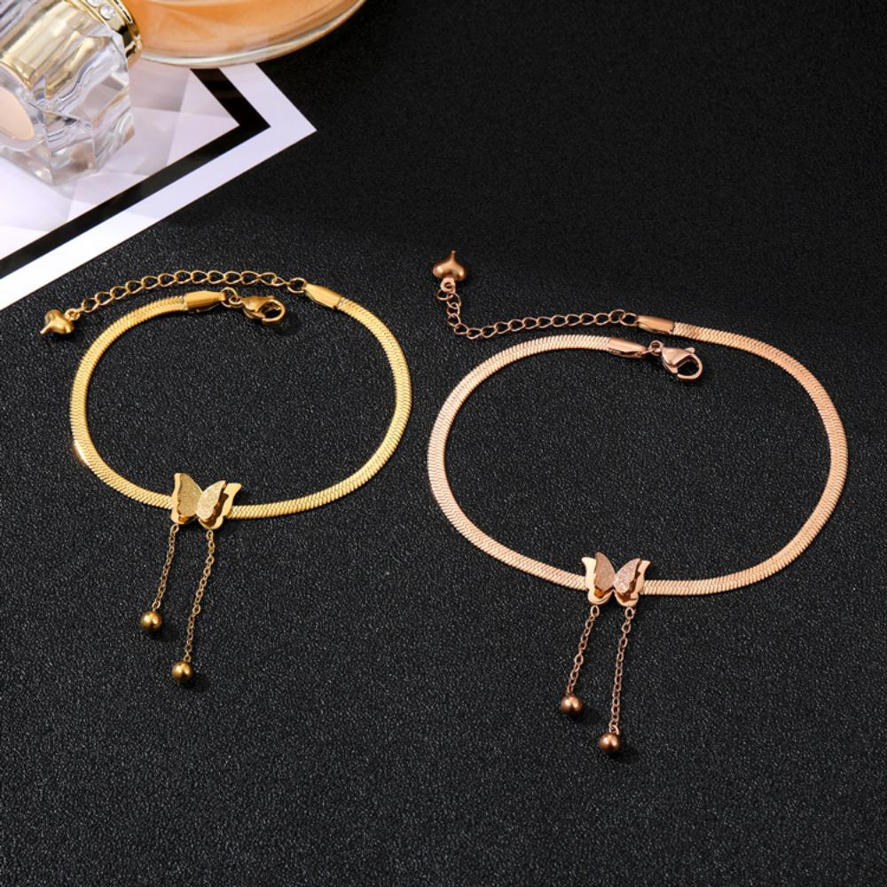 Tassel Snake Bone Chain Bracelet Charming Girl Fashion Butterfly Bracelet Gold Elegant Versatile Party Gift Jewelry