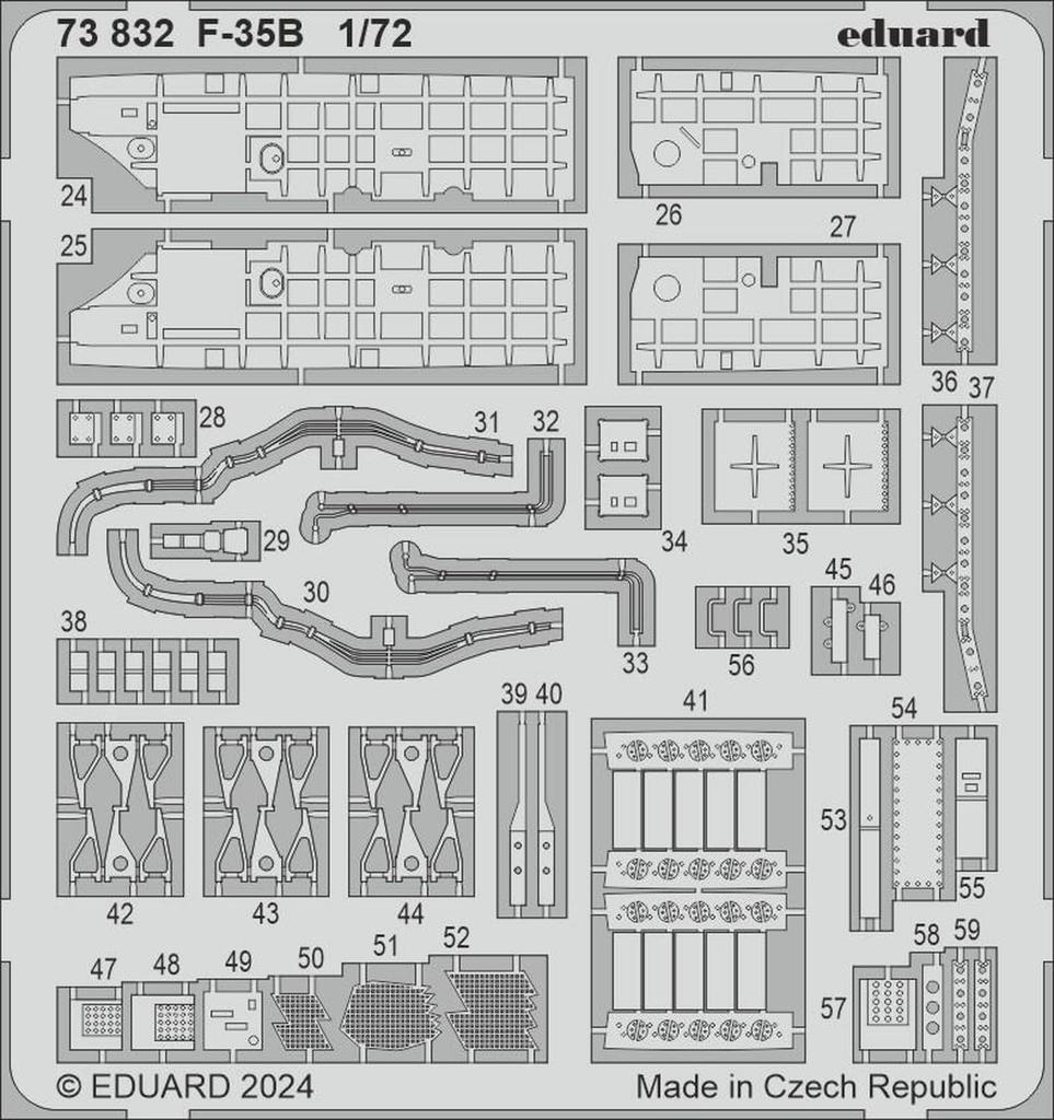 eduard Lockheed Martin Lightning 2 Parts Plastic Model Parts EDU73832 1/72 F-35B Photo-etched (for Tamiya)