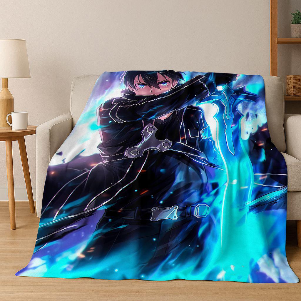 Аниме SAO Sword Art Online Мультяшное 3D Фланелевое Одеяло, Уютное Мягкое Плед для Дома Спальни Кровати Дивана Пикника Покрытие Подарок Детям