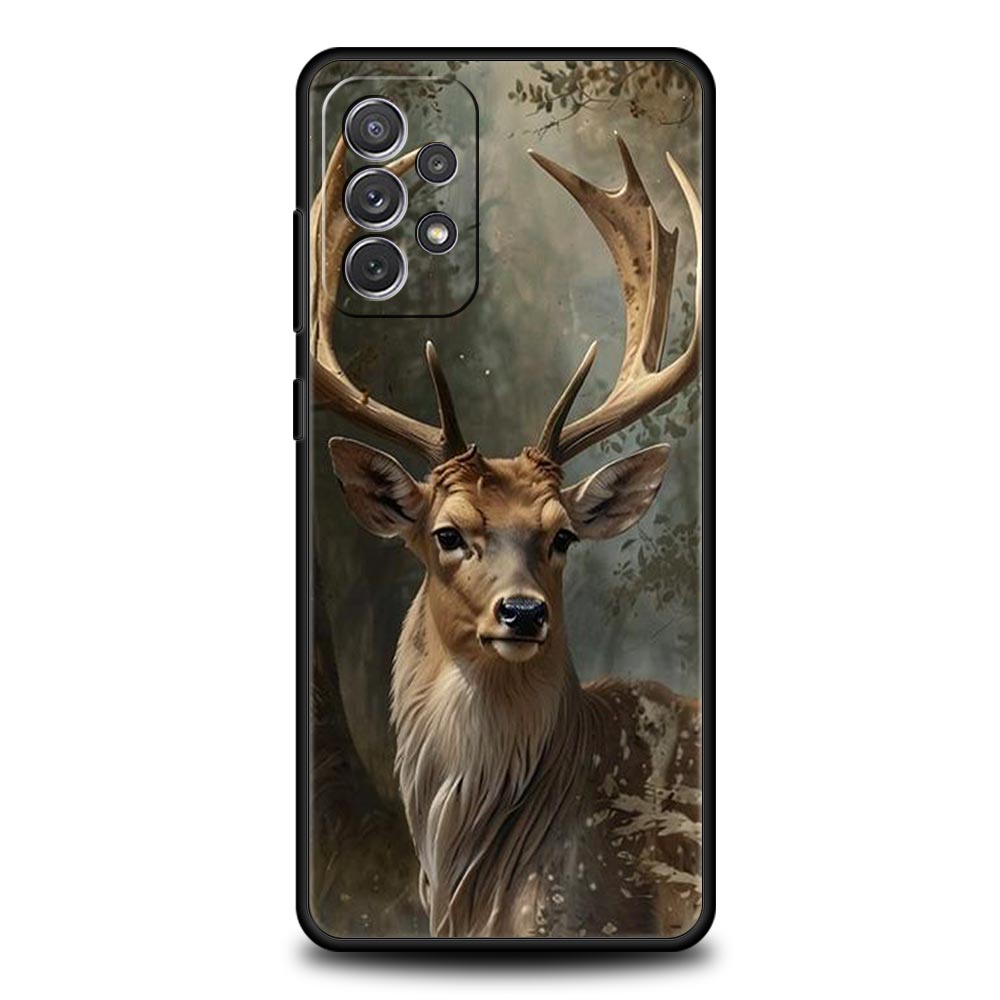 Deer Lichee Pattern Phone Case for Samsung Galaxy A55 A35 A17 A07 A15 A13 A25 A51 A71 A72 A73 A32 A52 A52S A41 5G Soft TPU Shell