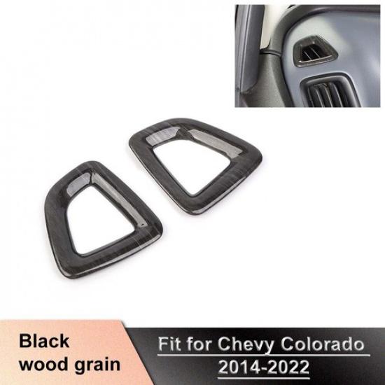 For Chevy ColoradoGMC Canyon 2014+ Dash Side Air Vent Outlet Cover Black Wood