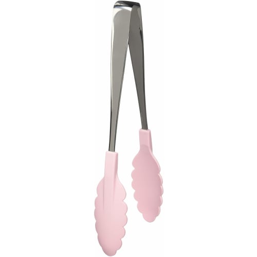 Endo Shoji Commercial Antibacterial Heat-Resistant Colorful Tongs, Pink, Stainless Steel Metal Parts, 66 Nylon Tips, Glass Fiber (with Antibacterial A