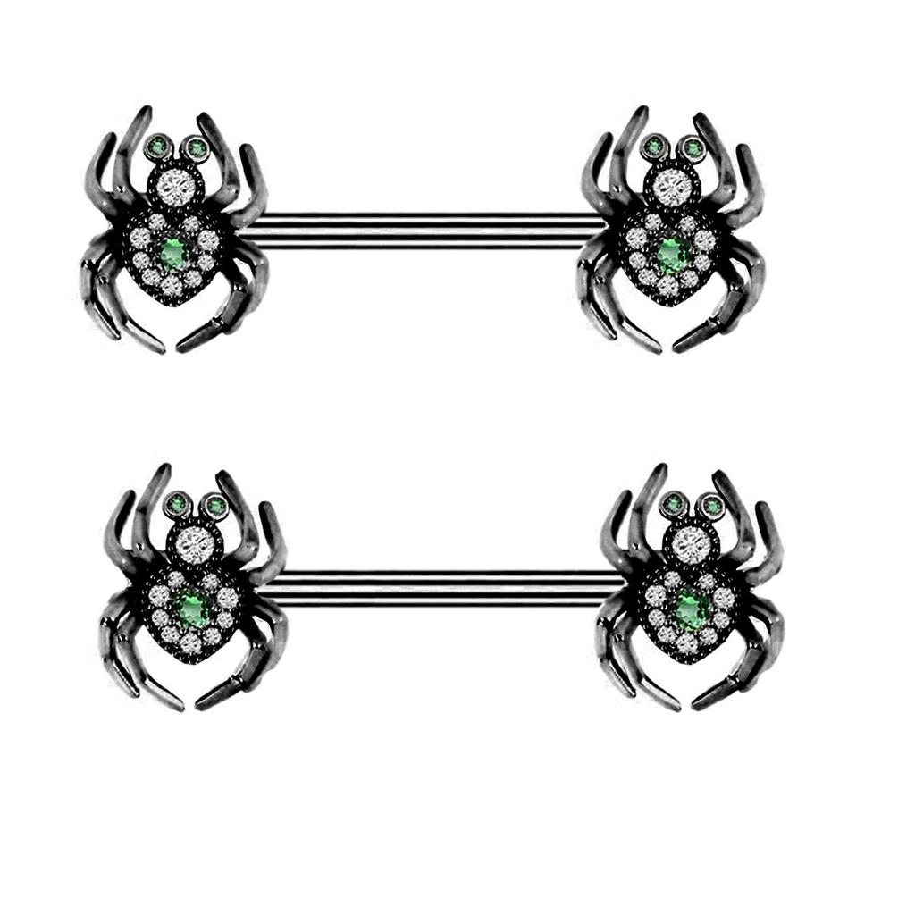Черный паук, ювелирные изделия для пирсинга сосков, кольцо для сосков, штанга, украшения для пирсинга, серьги-гвоздики для ушей, шпильки для бровей