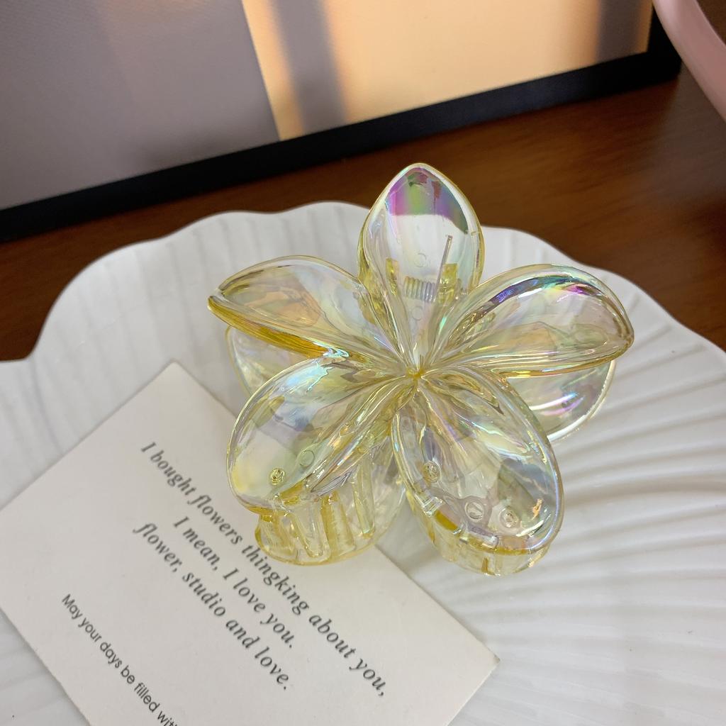Градиентные заколки для волос Frangipani, прозрачные цветные заколки для волос Plumeria Disk, заколки для волос Shark, стиль Ins Sweet Hair Clip, заколки для волос Flower