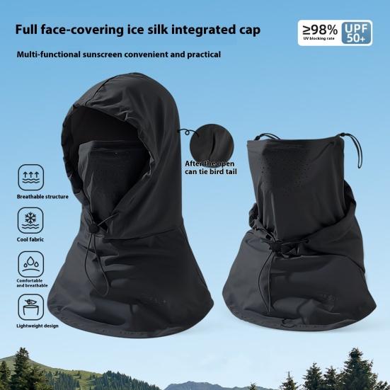 Солнцезащитная шапка-ушанка для лица, защита от солнца, защита шеи, UPF 50+, дышащий, охлаждающий, ледяной шелк