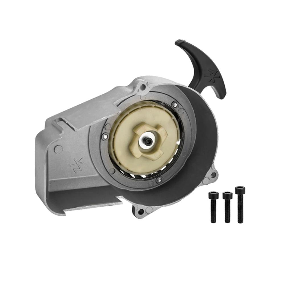 Black Pull Start+ Flywheel for 47cc 49cc 2 stroke Mini Pocket Scooter Dirt Bike ATV Recoil Starter Puller