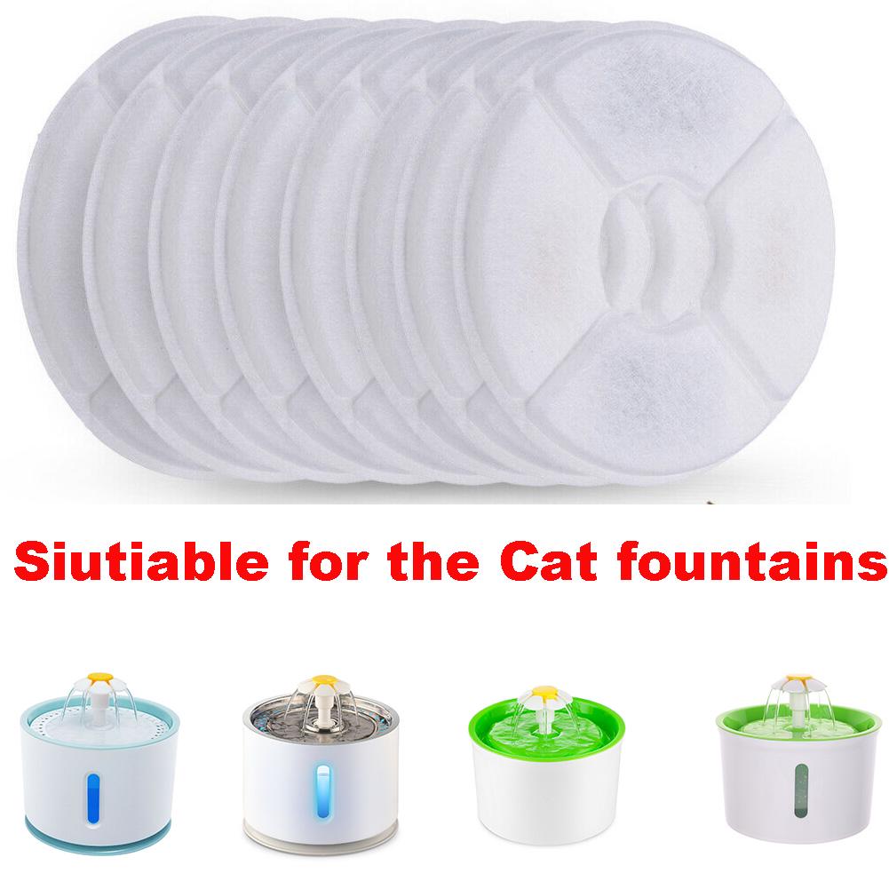 4-Pack Round Charcoal Filter for Flower Pet Water Fountain: Multi-layer Carbon Replacement Cartridge for Cat Dog Drinker Bowl