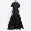 Balenciaga Женская черная футболка с рукавом спущенного плеча SS22 612965TLVF11069