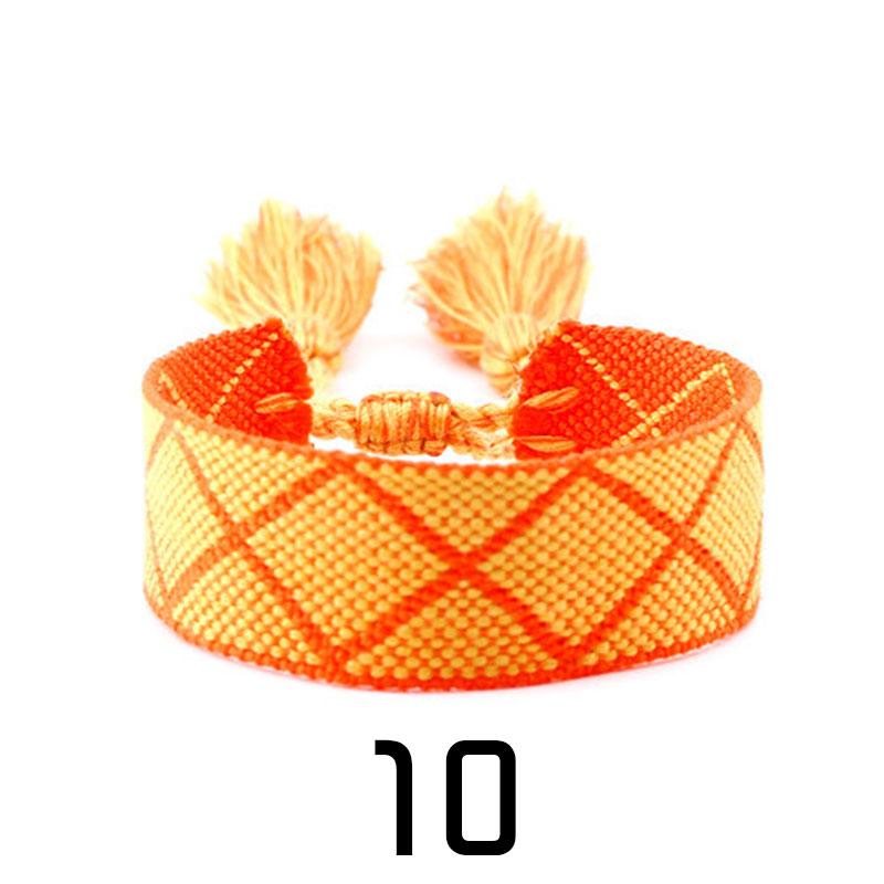 Женская мода ювелирные изделия подарок красочный декоративный узор вышитый ручной работы плетеный браслет в стиле бохо