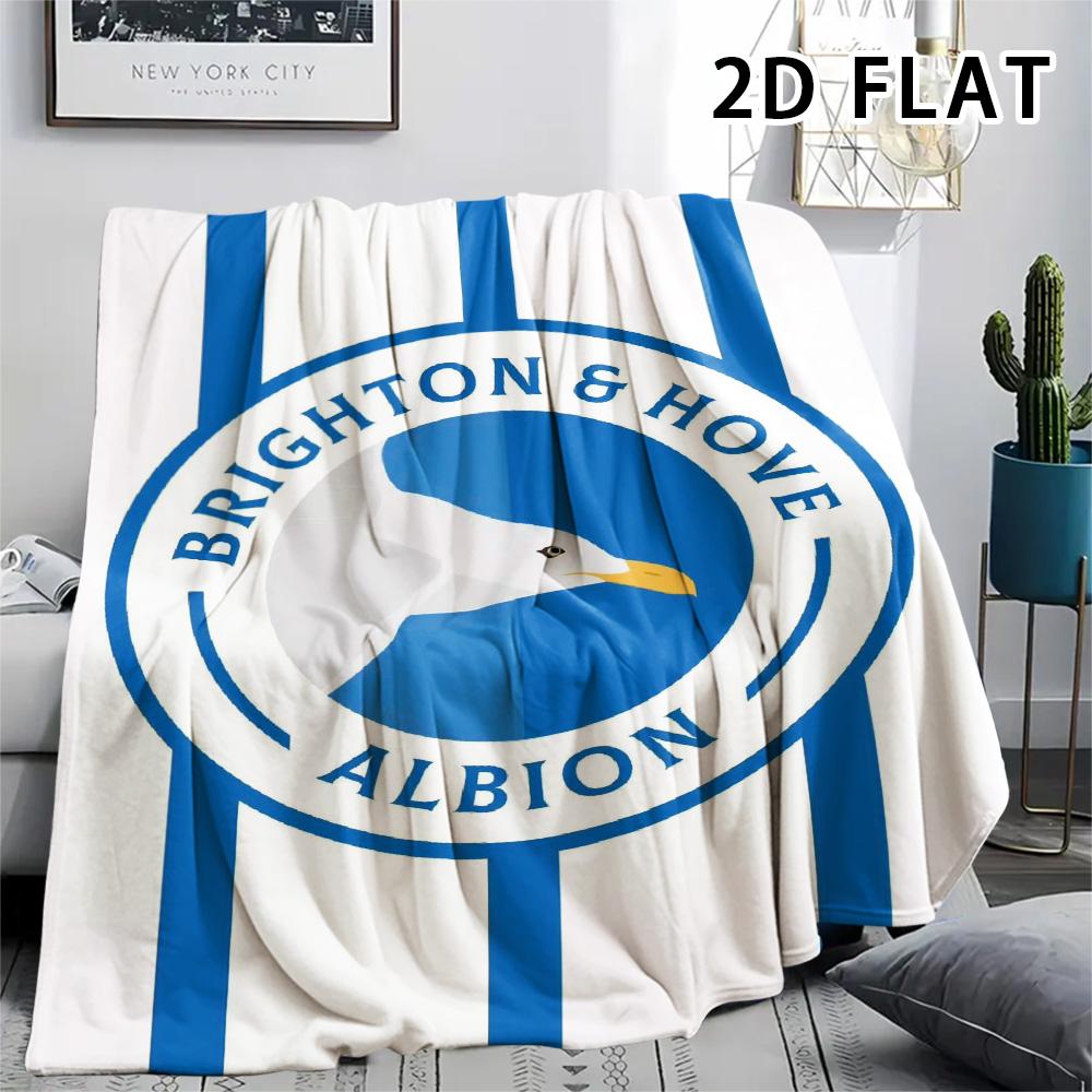 1Pc Brighton Print Flannel Blanket, High quality Comfortable for All Seasons, Home Decor, Warmth and Comfort, Perfect for Christmas Gifts