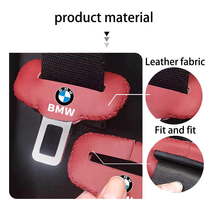 BERV3 Leather Car Seat Belt Buckle Protector Anti-Scratch Cover For BMW G30 G20 M3 M5 E91 E92 E93 E36 E70 X3 X4 X5 X1 E39 F30
