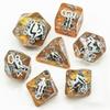 Cusdie 7 ЧЕРЕПОВ Кубики DND Прозрачные D4 D6 D8 D10 D% D12 D20 Многогранные Кубики Набор для D&D Pathfinder Настольных Ролевых Игр