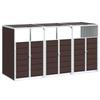 3 Ton Brown Waste Bin Enclosure 216 x 81 x 115 cm Steel