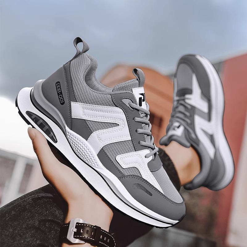Мужские кроссовки для улицы, повседневные туфли на шнуровке, мужские 2025, дышащие, нескользящие, на платформе, для бега, спортивные, удобные, обувь для папы, мужские